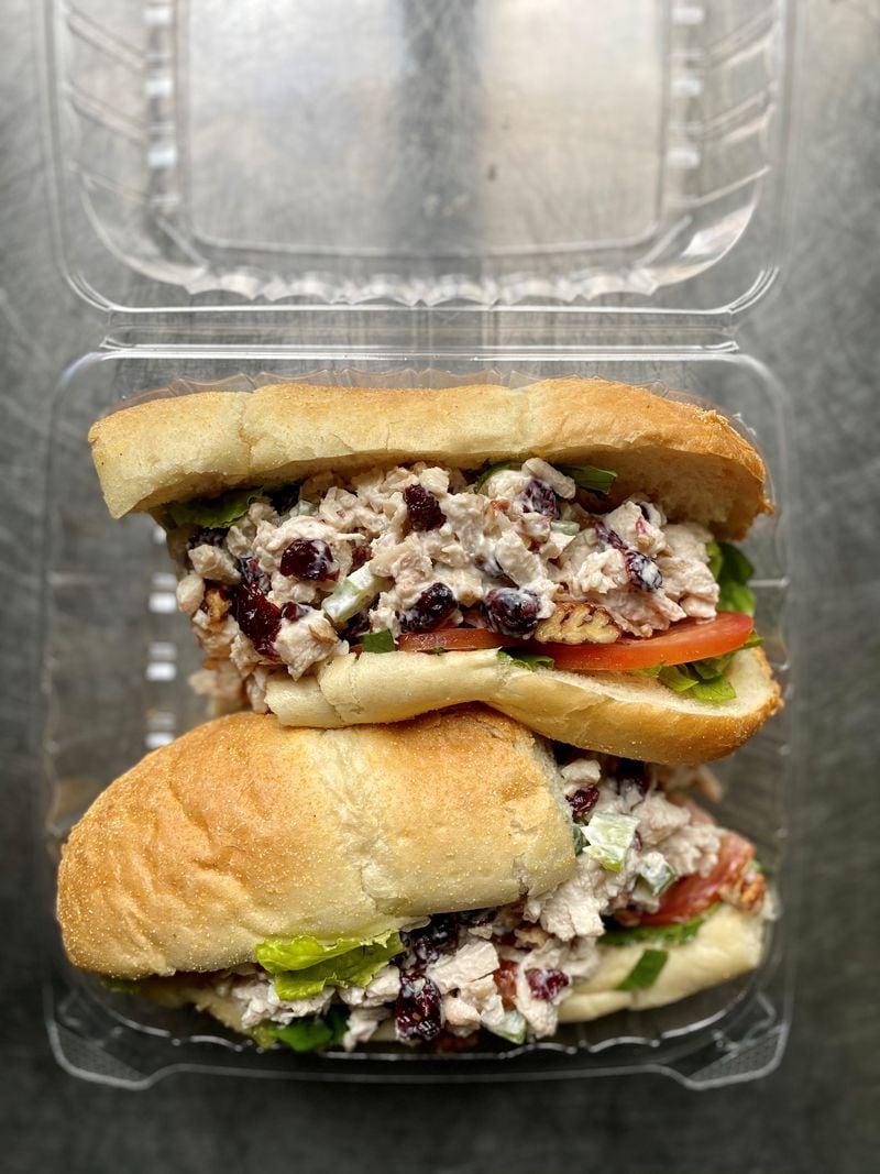Vertigo Cafe makes a really nice chicken-salad sandwich with pecans and dried cranberries; it’s enough to feed two people. Wendell Brock for The Atlanta Journal-Constitution