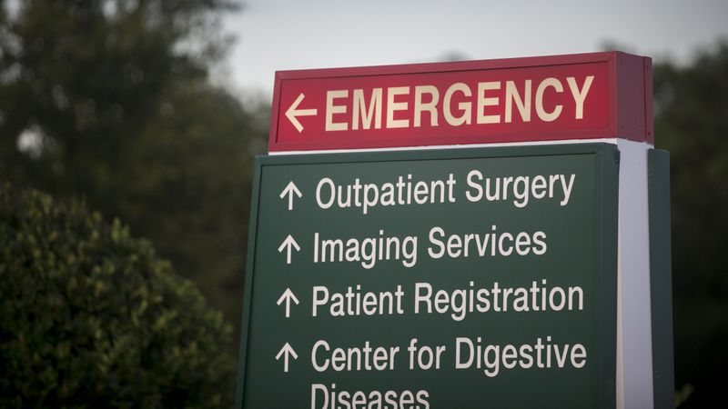 SAVANNAH, GA - JULY 22, 2020: The emergency room entrance at St. Joseph's Hospital, Wednesday July 22, 2020 in Savannah, Ga. (AJC Photo/Stephen B. Morton)