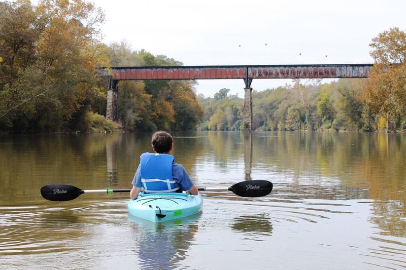 Shut the computer down and commune with nature and canoe at the Chattahoochee Bend Fall Park. 
(Courtesy of Desi Fowler)