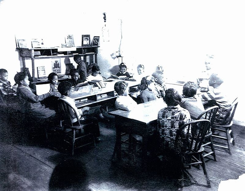 This photo shows the first- grade class at Fairview School in 1949. It is in the Cave Springs Welcome Center and Museum.