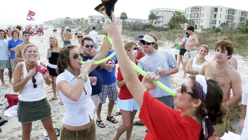 Glynn County has banned alcohol on 'Frat Beach' for the weekend of this year's Georgia-Florida football game. (Stephen Morton/AP Photo File)