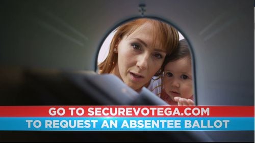 Advertisements airing on TV, radio and online encourage Georgia voters to cast their ballots by absentee or at in-person early voting locations.