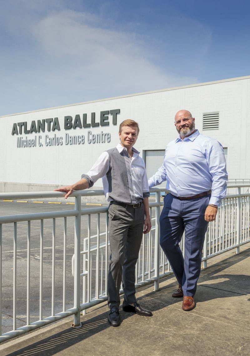 Gennadi Nedvigin (left) artistic director of the Atlanta Ballet, meets with film industry executive Tom West. who has been chosen to become the company's new  executive director. Photo: Kim Kenney
