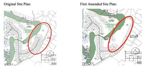 Following conversations with residents, the developer proposing new homes in Braselton has modified the location and number of homes to be developed in the non-age restricted community. (Courtesy Town of Braselton)