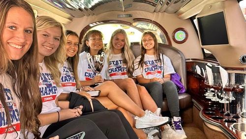 Brantley County's girls tennis team, which earlier this month won the school's first state championship in any sport, got a limousine ride, courtesy of the high school, to a local restaurant this week to celebrate.