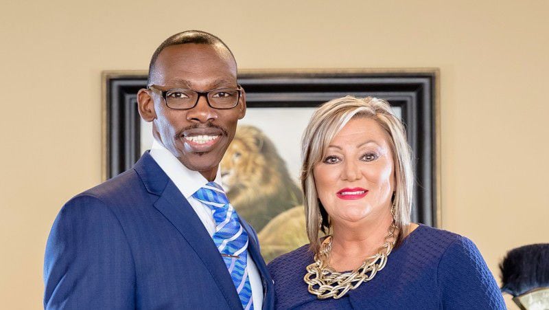 Bishop Stephen A. Davis, who will succeed Bishop Eddie Long as New Birth's senior pastor, stands with his wife Darlene.