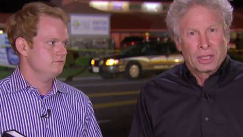 WDBJ news anchor Chris Hurst (left), boyfriend of slain journalist Alison Parker, and Parker's father, Andy Parker, appeared on Fox to talk about the reporter's life. Video still via Fox News