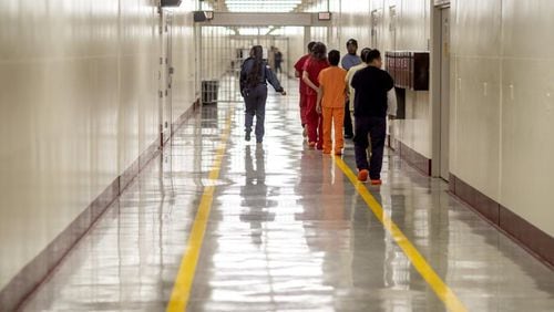 Two detainees — a 34-year-old Honduran and a 28-year-old Bangladeshi — at Stewart Detention Center just outside of the small city of Lumpkin have tested positive for COVID-19, the disease caused by the coronavirus. (AP Photo/David Goldman)