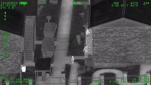 Atlanta police Phoenix Air Unit video shows a northwest Atlanta man point a laser attached to a handgun at the helicopter Sunday, according to authorities.