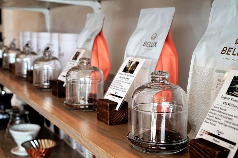 The shelves of Alpharetta shop Belux Coffee Roasters are lined with more than a dozen varieties of freshly roasted coffee, and the latest in coffee making equipment. CONTRIBUTED BY BELUX COFFEE ROASTERS