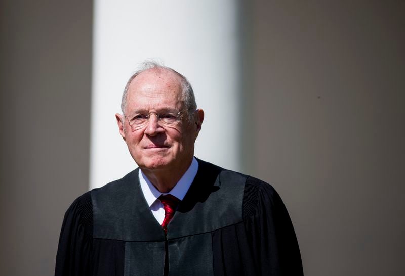 WASHINGTON, DC - APRIL 10:  U.S. Supreme Court Associate Justice Anthony Kennedy is seen during a ceremony in the Rose Garden at the White House April 10, 2017 in Washington, DC. Earlier in the day Gorsuch, 49, was sworn in as the 113th Associate Justice in a private ceremony at the Supreme Court. (Photo by Eric Thayer/Getty Images)