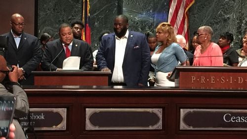 Michael Render, aka "Killer Mike," was honored Monday by the Atlanta City Council. LEON STAFFORD/AJC