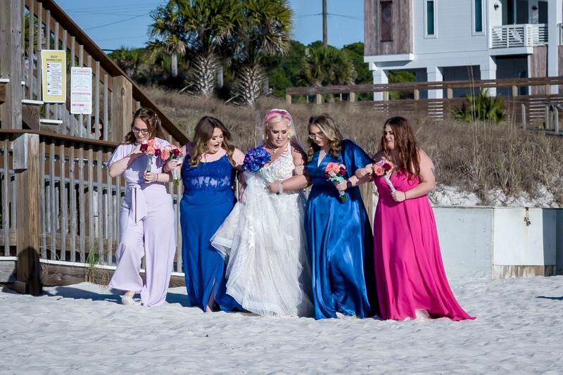 Mama June Shannon with her four daughters at her wedding celebration Feb. 18, 2023 in Panama City, Florida. / WE tv