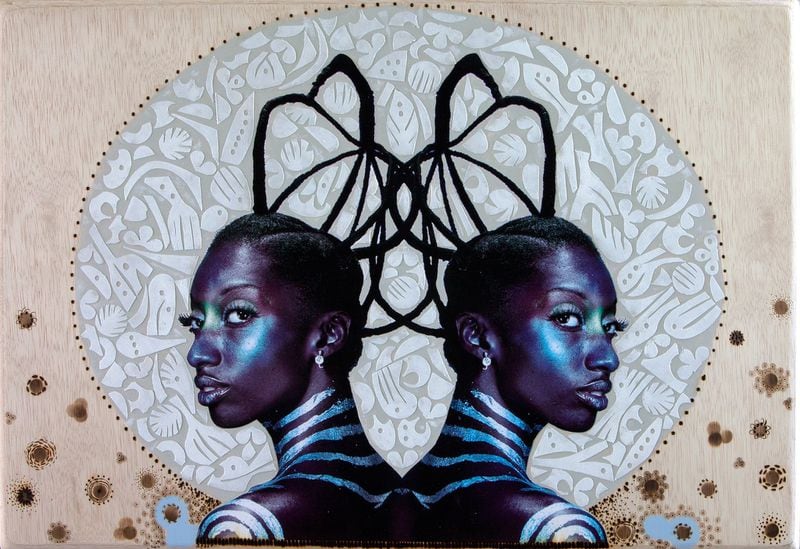 A collaborative work by artists Maurice Evans and Grace Kisa, “Cosmos,” from the current Hammonds House Museum exhibition “Nu Africans” which will be available for in-person viewing when the gallery reopens in mid-July. Contributed by Maurice Evans