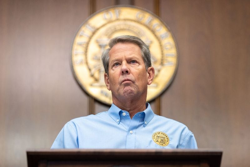 Georgia Gov. Brian Kemp was the chief supporter of a measure to create an oversight panel for prosecutors -- something some allies of Donald Trump hope to use to punish Fulton County District Attorney Fani Willis after she brought an indictment against the former president. But Kemp has said he has seen no evidence that the Democratic prosecutor should merit the panel's scrutiny. (Arvin Temkar/The Atlanta Journal-Constitution/TNS)
