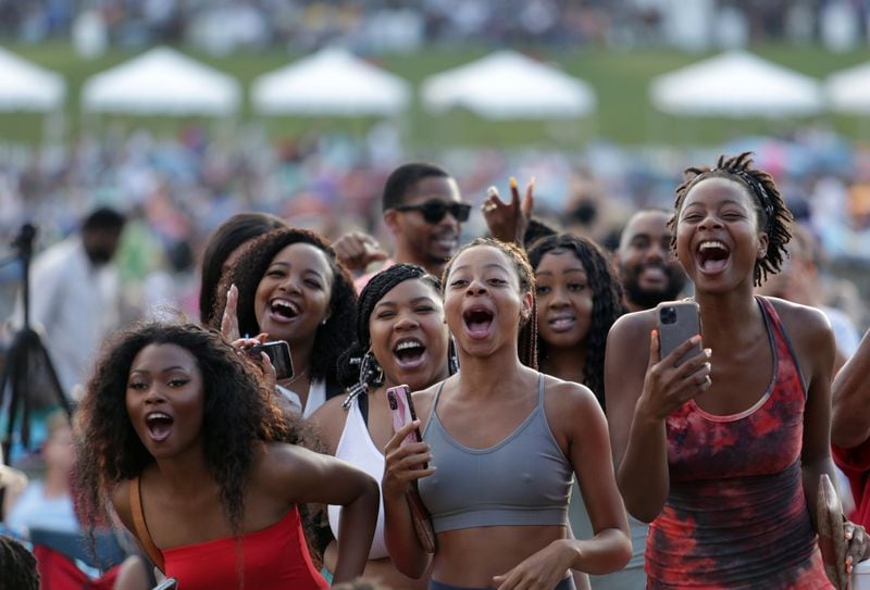 Masego fans showed their excitement at the 2022 Atlanta Jazz Festival. Acts for the 47th edition, May 25-27 in Piedmont Park, include New Jazz Underground, OKAN and André 3000. (Photo: Akili-Casundria Ramsess for The Atlanta Journal-Constitution)