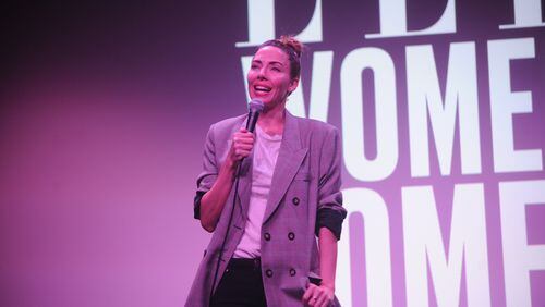 NEW YORK, NY - JUNE 13: Comedian Whitney Cummings performs on stage as ELLE hosts Women In Comedy event with July Cover Star Kate McKinnon at Public Arts at Public on June 13, 2017 in New York City. (Photo by Brad Barket/Getty Images for ELLE)
