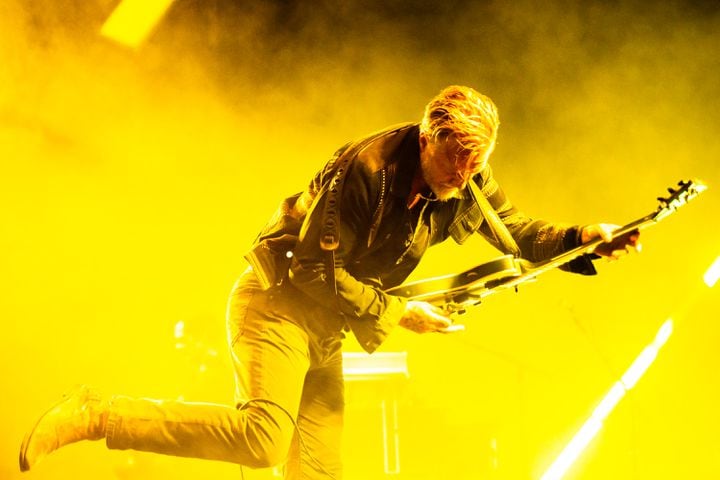 Atlanta, Ga: Queens of the Stoneage put on the tightest set of the day wowing fans and making believers out of everyone at the Piemont Stage. Photo taken Saturday May 4, 2024 at Central Park, Old 4th Ward. (RYAN FLEISHER FOR THE ATLANTA JOURNAL-CONSTITUTION)