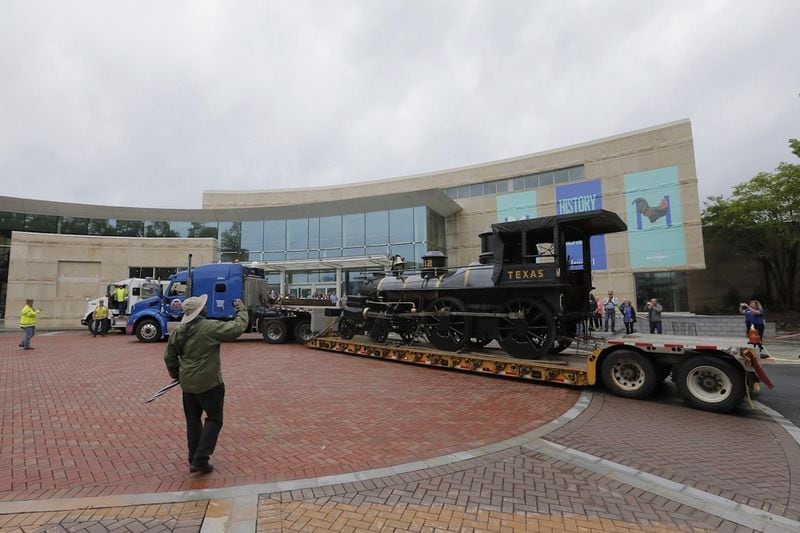 The Texas, the famous participant in the Civil War-era Great Locomotive Chase, finally arrives at its new home at the Atlanta History Center. FILE