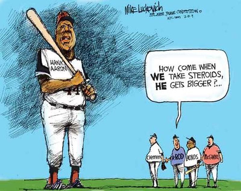 This cartoon was one of Mike Luckovich's favorites of 2009. Says Mike: "Hank Aaron is an Atlanta legend -- 100 percent natural, no artificial ingredients."