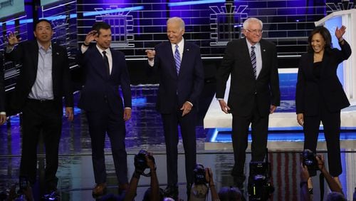 Democratic presidential candidates will gather again in Houston on Thursday. (Photo by Drew Angerer/Getty Images)