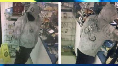 Authorities released surveillance images of a man accused of robbing a gas station.