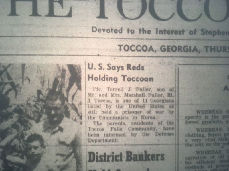 This front-page article about Fuller ran in the Toccoa Record in 1953.