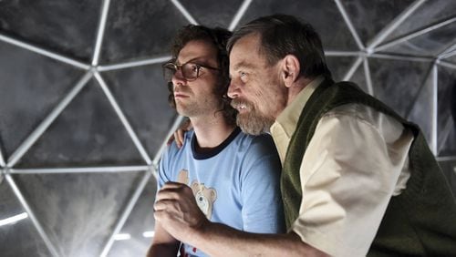 Kyle Mooney, left, and Mark Hamill play son and father in “Brigsby Bear.” Contributed by Sony Pictures Classics via AP