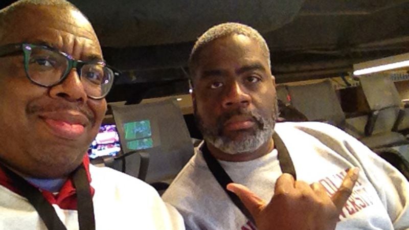 Donald Mason Jr., right, is featured on Episode 8 of the "HBCU Journeys" podcast. At left is co-host Ernie Suggs of The Atlanta Journal-Constitution.