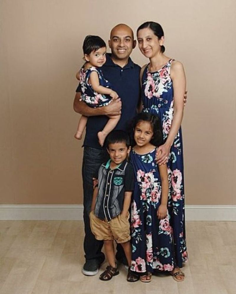 Nina Dalsania Makadia, her husband Neil Makadia and their three children.“I used to go on long walks but now, just going outside can knock me out and I will have to get back in bed,” she said. “I’m mostly staying indoors.”CONTRIBUTED