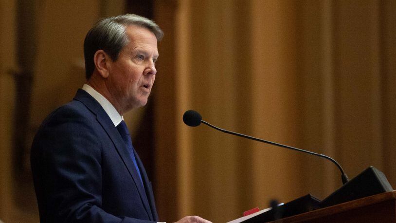 Gov. Brian Kemp said in a video deposition for a federal voting rights case that when he made comments in 2014 and 2018 about Democratic efforts to register minorities to vote, “I was making that point to urge our folks to do exactly the same.” Branden Camp/ For The Atlanta Journal-Constitution