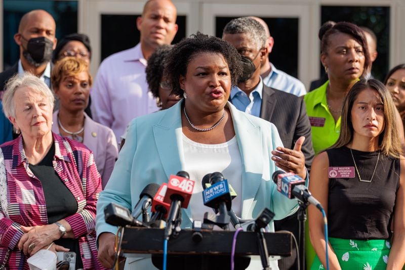 Democratic gubernatorial nominee Stacey Abrams unveiled a plan that would go after predatory landlords who have prioritized profits over the safety of their tenants. (Arvin Temkar / arvin.temkar@ajc.com)