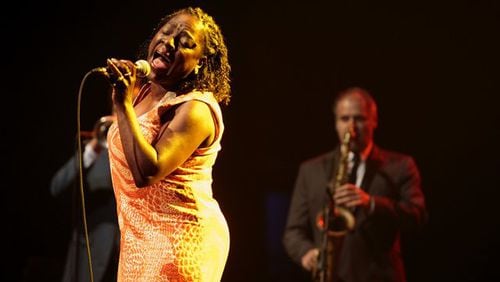Sharon Jones and the Dap-Kings, shown performing in 2009. The Augusta-born soul singer, who died in 2016, was a dynamo onstage. Photo: Nicholas Roberts/The New York Times)