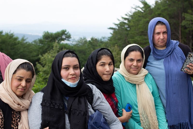 Members of Atlanta's Afghan community participate in the hiking group of the Refugee Women's Network. (Courtesy of Ileana Yustis / Refugee Women's Network)