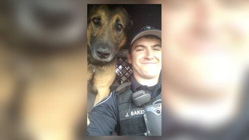 Clayton County police dog Odin and handler James Baker.