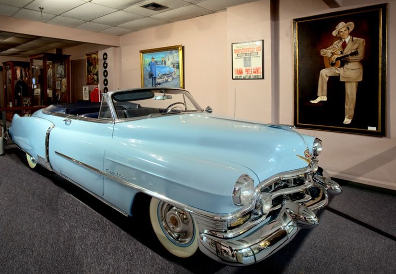 Hank Williams died early New Year’s Day in 1953 in the backseat of this Cadillac, on view at the Hank Williams Museum in Montgomery, Ala. The museum hosts a Midnight in Montgomery New Year’s Eve party and New Year’s Day festivities that honor the musician. CONTRIBUTED BY THE HANK WILLIAMS MUSEUM