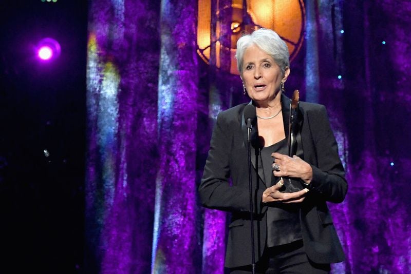 Inductee Joan Baez speaks onstage at the 32nd Annual Rock & Roll Hall Of Fame Induction Ceremony in 2017 in New York City. She’ll perform at Atlanta Symphony Hall on April 12.