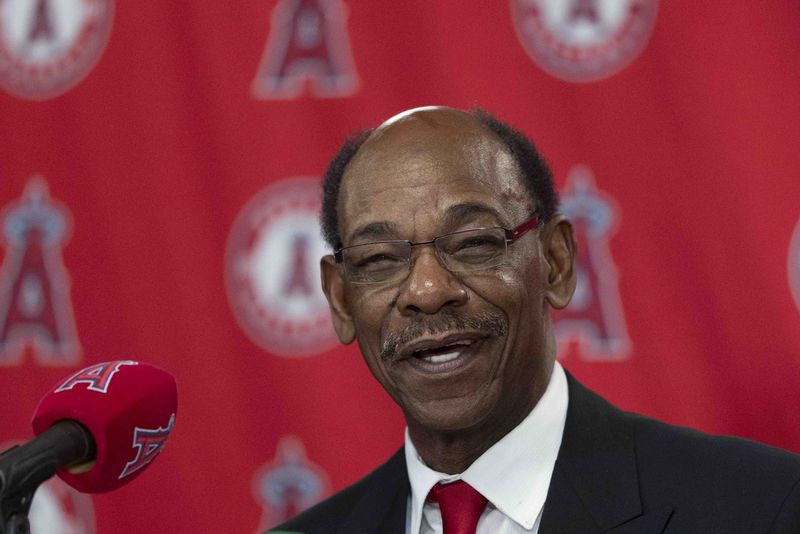Ron Washington, the new manager of the Los Angeles Angels, speaks during a news conference Wednesday, Nov. 15, 2023, in Anaheim, Calif. The 71-year-old Washington managed the Texas Rangers from 2007-14, winning two AL pennants and going 664–611. (AP Photo/Jae C. Hong)