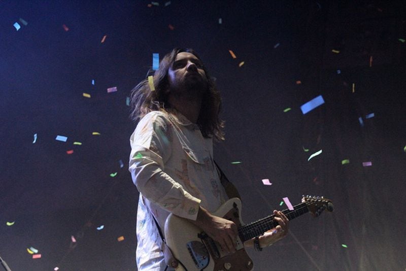 Tame Impala's Kevin Parker isn't a fan of being seen on stage, even at Shaky Knees. Photo: Melissa Ruggieri/Atlanta Journal-Constitution