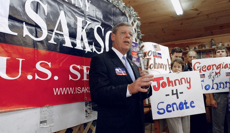Johnny Isakson kicks off his campaign for Senate in 2003. (Kimberly Smith/staff)