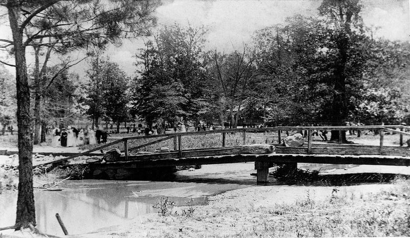 The Ponce Spring created a creek that ran through the park, as seen in this photo from the 1870s. (AJC file)
