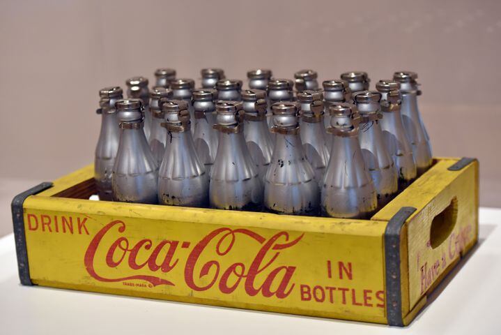 Coca-Cola bottles on display