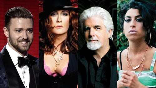 The “blue-eyed soul” label has been applied to the likes of Justin Timberlake, Teena Marie, Michael McDonald and Amy Winehouse. (Kevin Winter/Getty Images; Danny Clinch; Mishca Richter)