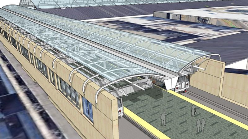 A rendering of the canopy planned for construction at the MARTA Airport station. Source: MARTA