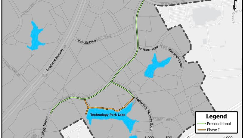 Construction of phase one of Peachtree Corners’ plans for a multi-use trail is set to begin this fall. Courtesy City of Peachtree Corners