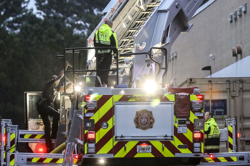 Firefighters were at the scene of a blaze at the Peachtree City Walmart Supercenter.



