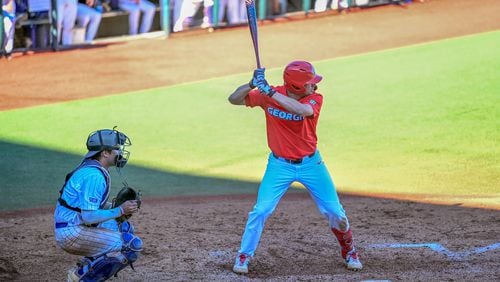 Josh McAllister hit two home runs for Georgia. File photo from UGA Athletics, Rob Davis