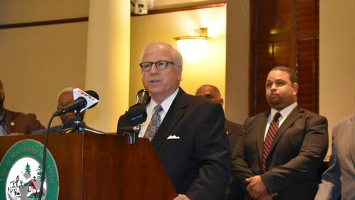 Attorney Bob Wilson on Thursday announced a lawsuit filed on behalf of Stockbridge to halt Eagle’s Landing cityhood effort.