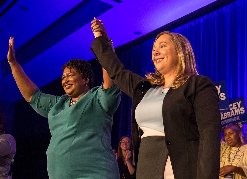 Stacey Abrams and Sarah Riggs Amico. AJC file