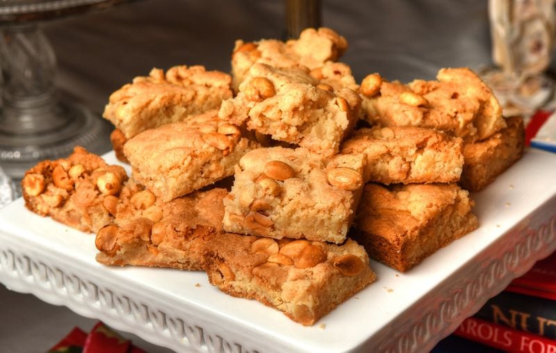 Fans of peanut butter cookies, peanut brittle and peanuts will love brittle peanut bars. Chris Hunt for The Atlanta Journal-Constitution